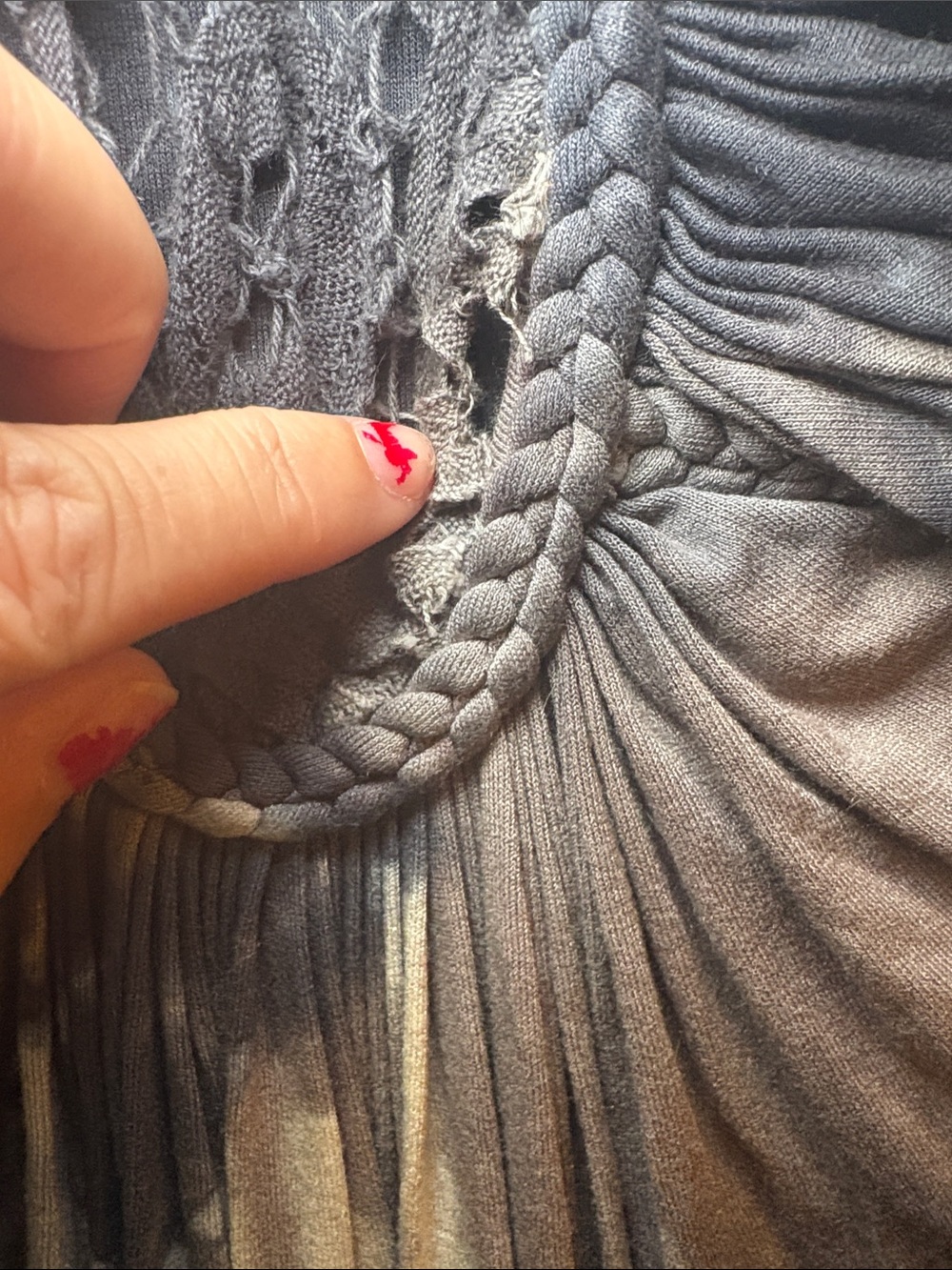 Sky Strapless Tie-Dye Maxi Dress in Black and Brown- Needs Minimal Repair 🪡🧵 - Picture 9 of 9